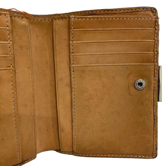 COACH brown KISSLOCK WALLET  - leather - fabric - monogram pattern - unisex - Picture 15 of 17